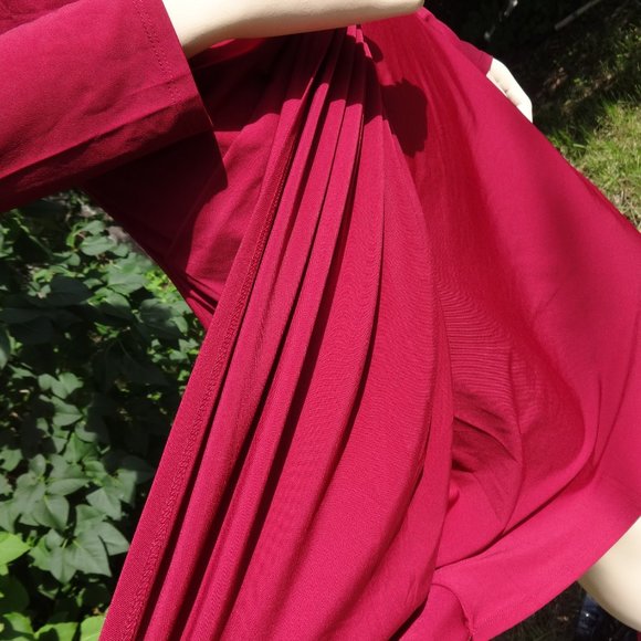 Cranberry Stretch Twist Dress H by Halston NWOT - Picture 6 of 6